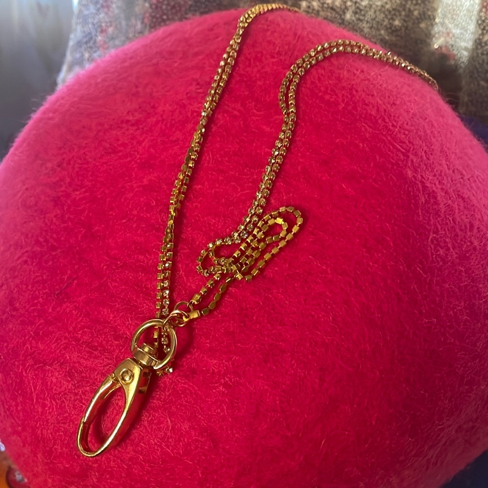 Gold and Crystal Lanyard NWOT